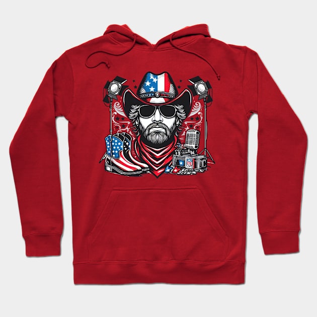 Toby Keith Hat And Shoes With Patriotic Accents Hoodie by StyleTops